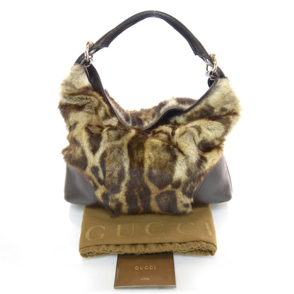 Gucci Leopard Print Fur Large Signoria Hobo 3 of 7
