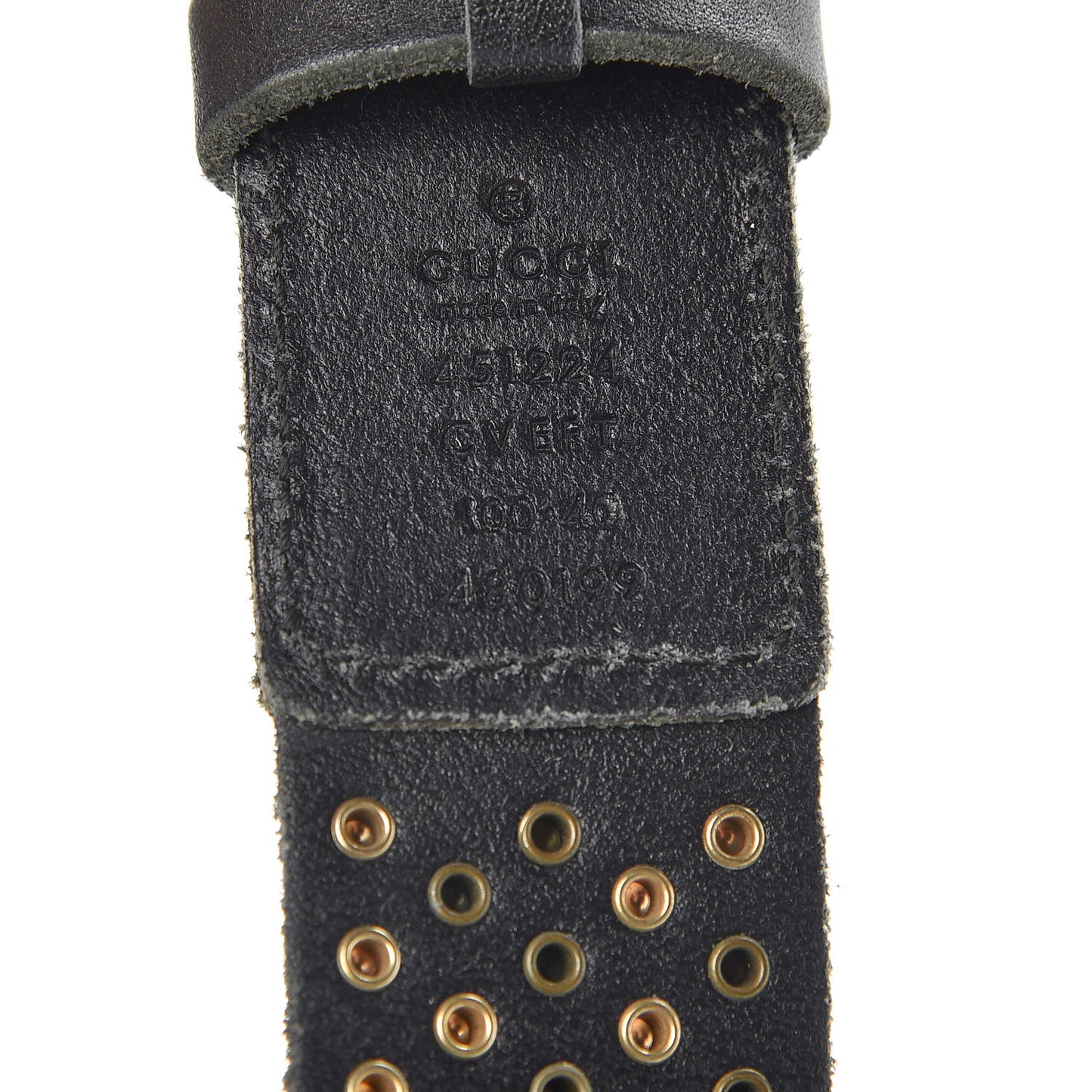 Calfskin Studded Feline Belt 100 40 Black