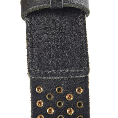 Gucci Calfskin Studded Feline Belt 100 40 Black 4 of 6