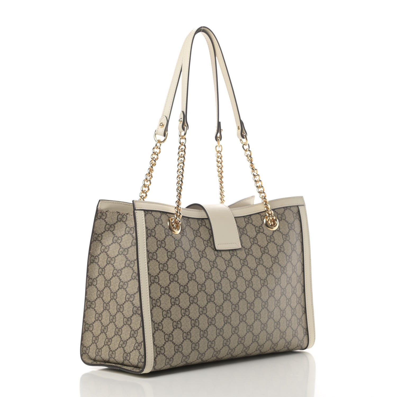 Gucci GG Supreme Monogram Medium Padlock Tote White 2 of 4