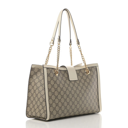 Gucci GG Supreme Monogram Medium Padlock Tote White 2 of 4