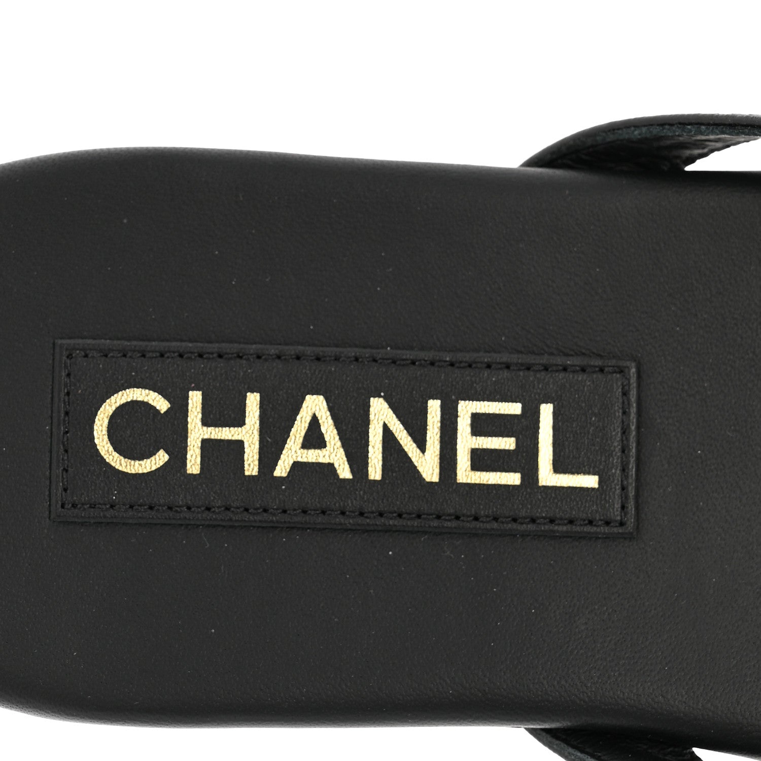 Chanel Shiny Lambskin Crystal CC Thong Sandals 40.5 Black 7 of 10