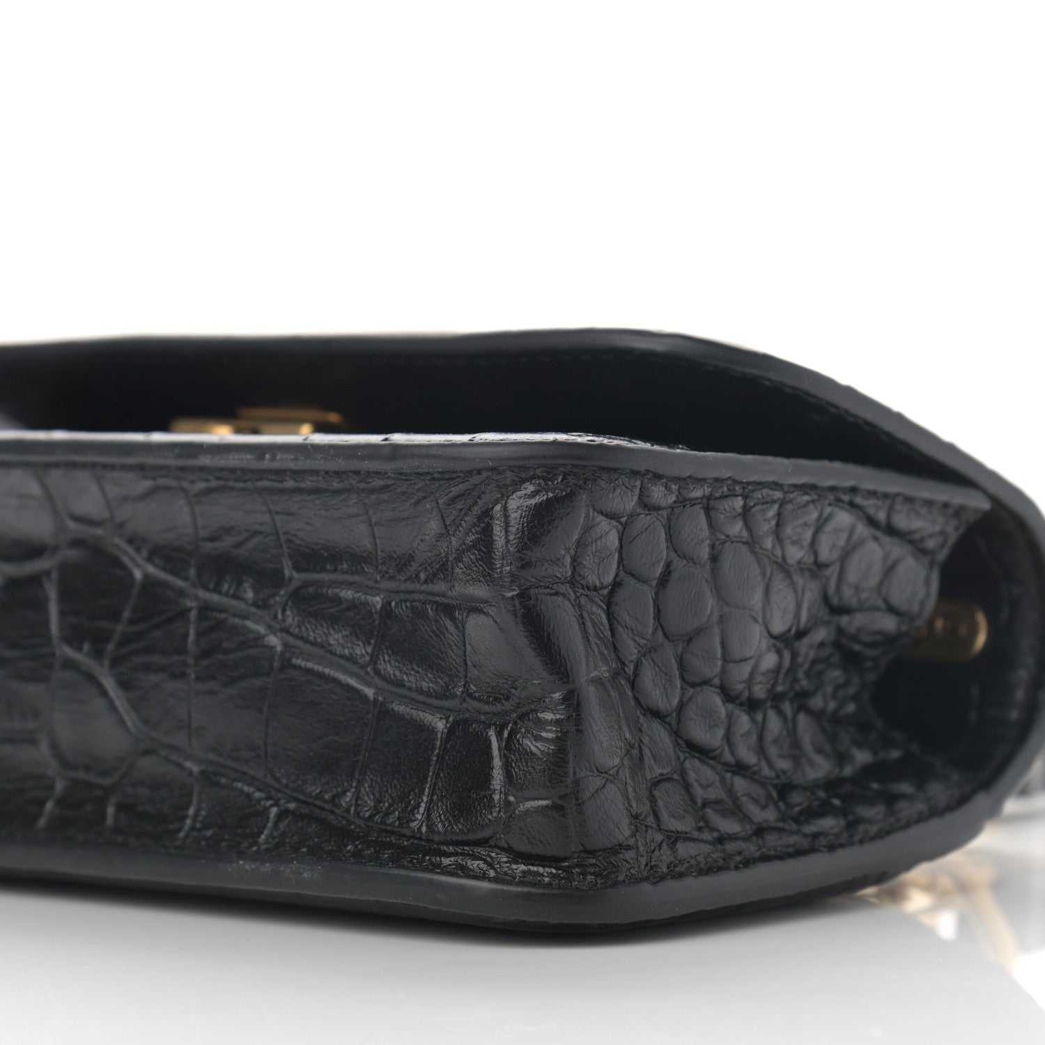Balenciaga Extra Supple Calfskin Crocodile Embossed Gossip Chain Bag XS Black 11 of 11