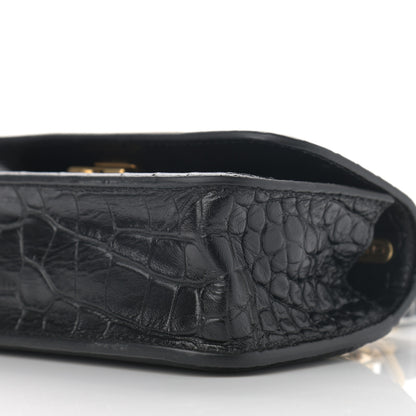 Balenciaga Extra Supple Calfskin Crocodile Embossed Gossip Chain Bag XS Black 11 of 11