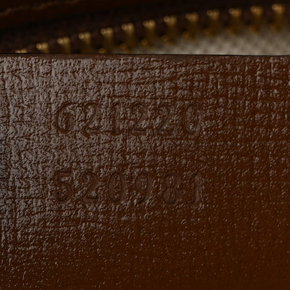 Gucci GG Supreme Monogram Azalea Calfskin Small Horsebit 1955 Top Handle Bag Beige Ebony Brown Sugar 12 of 19