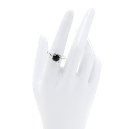 David Yurman Sterling Silver Diamond Black Onyx 7mm Petite Chatelaine Pave Bezel Ring 56 7.75 2 of 4