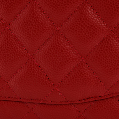 Chanel Caviar Quilted Jumbo Single Flap Red 14 of 14
