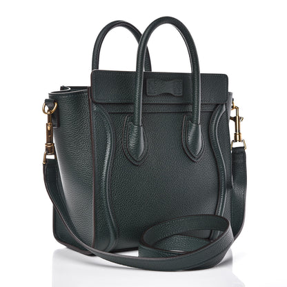 Celine Drummed Calfskin Nano Luggage Amazone 3 of 10