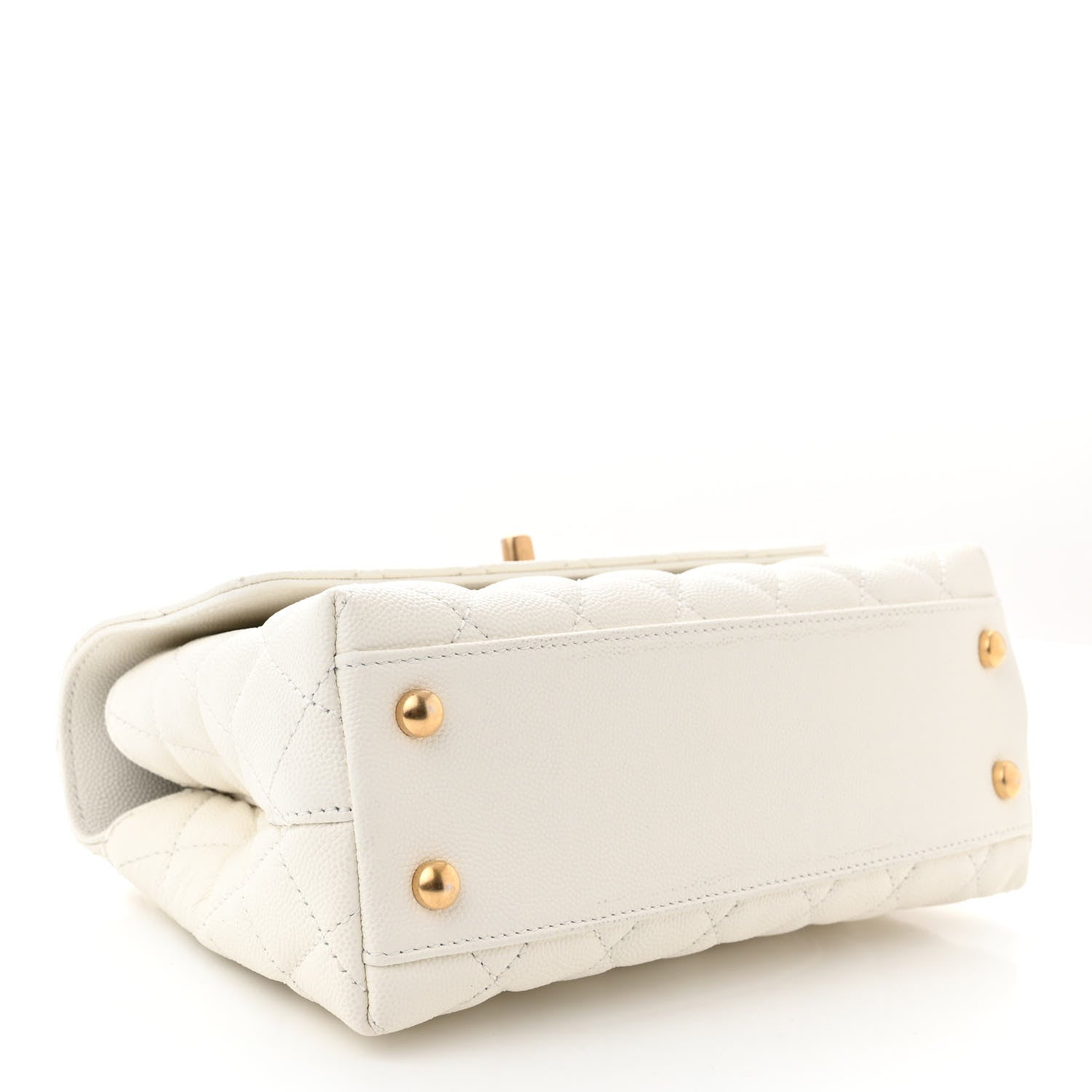 Chanel Caviar Quilted Mini Coco Chain Handle Flap White 4 of 11