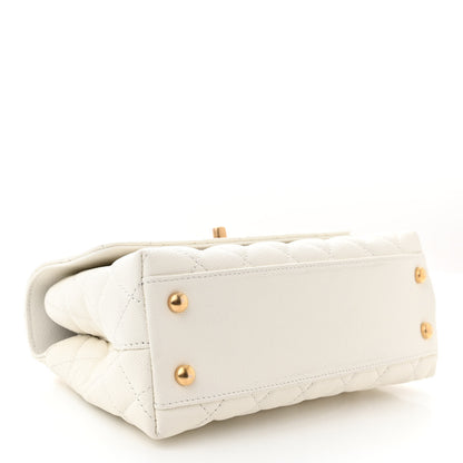 Chanel Caviar Quilted Mini Coco Chain Handle Flap White 4 of 11