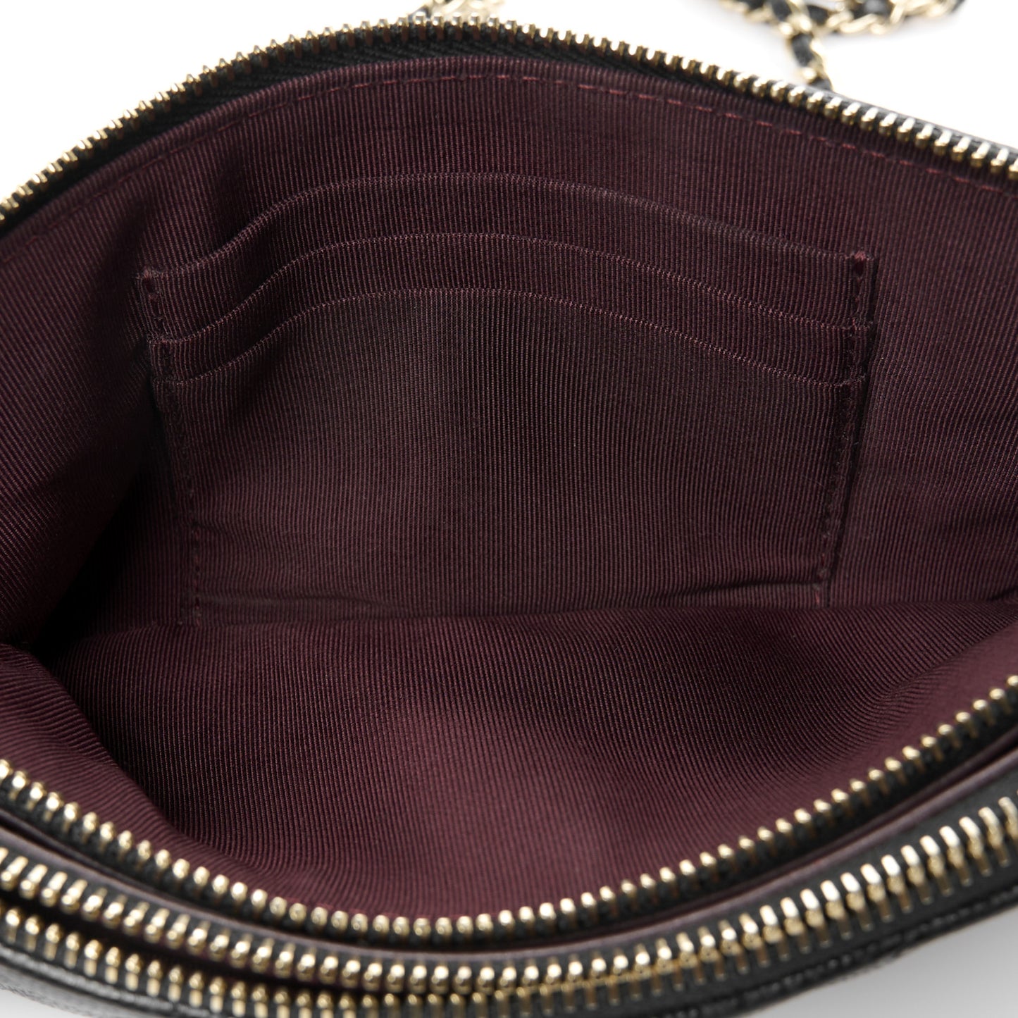 Caviar Quilted Small Clutch With Chain Black