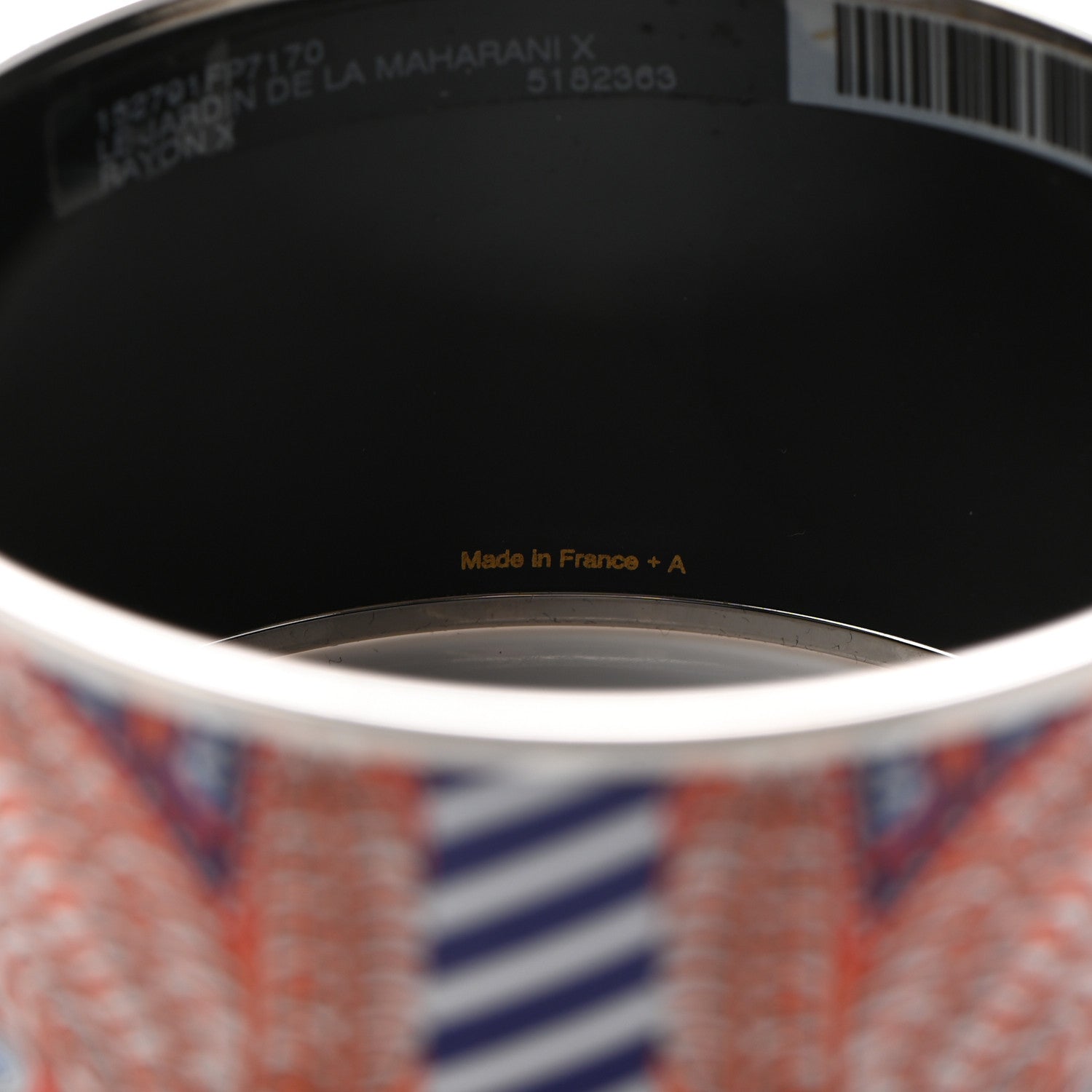 Hermes Enamel Printed Le Jardin De La Maharani Extra Wide Bracelet 70 Rayon 4 of 5