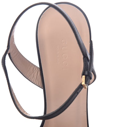 Gucci Lifford Calfskin GG Marmont Ankle Wrap 75mm Sandals 39 Black 5 of 7