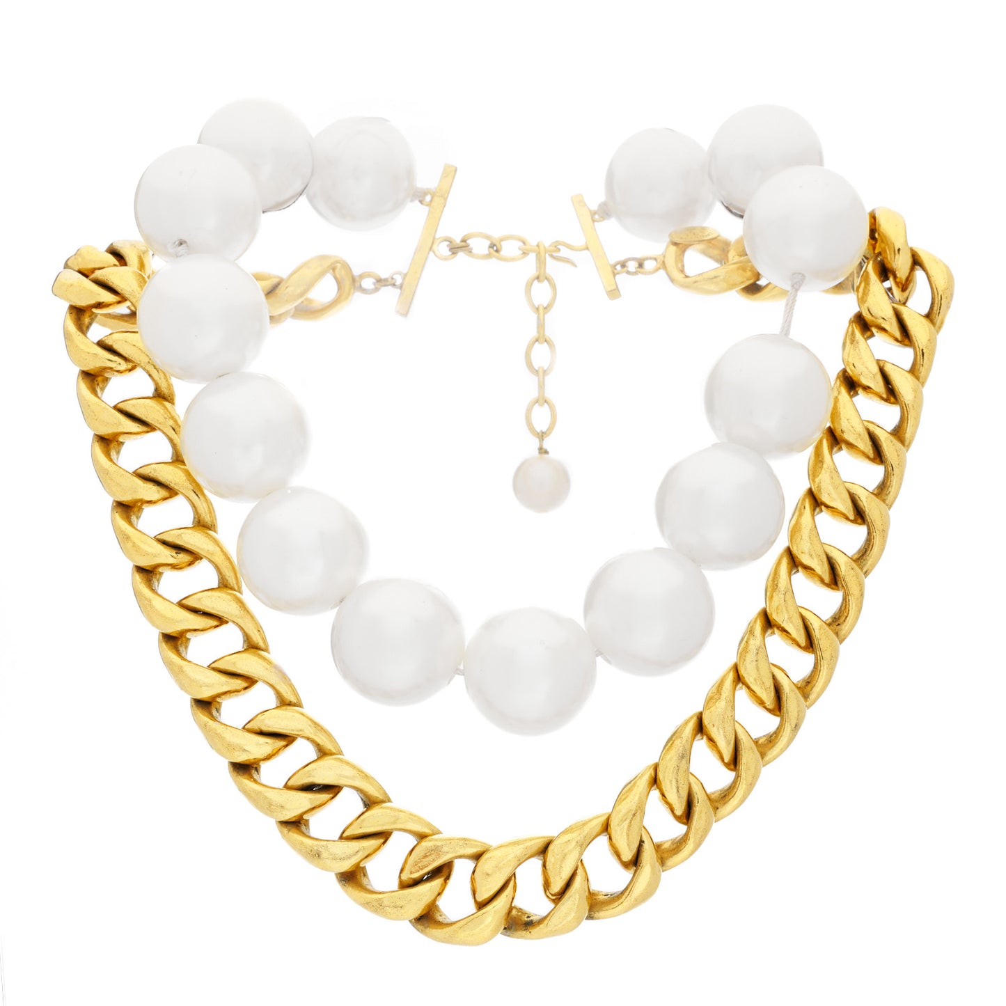 Pearl Chain Necklace Gold