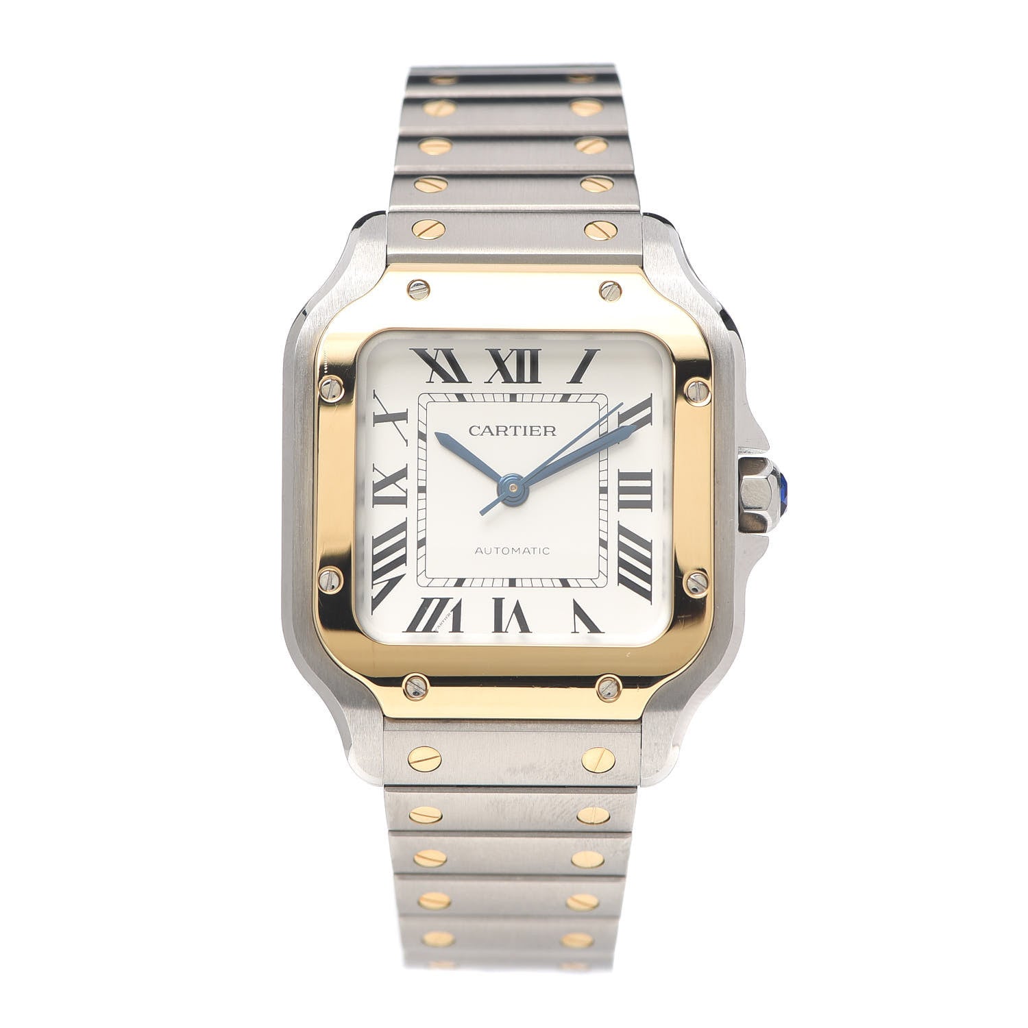 Cartier Stainless Steel 18K Yellow Gold 35mm Santos de Cartier Automatic Watch 1 of 6