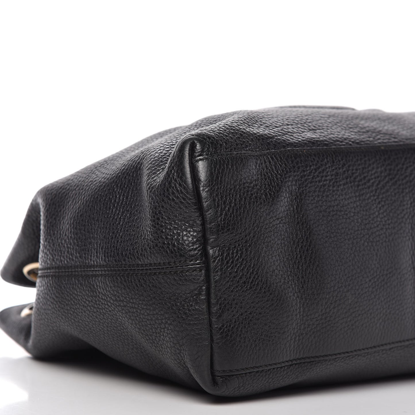 Pebbled Calfskin Medium Soho Chain Shoulder Bag Black