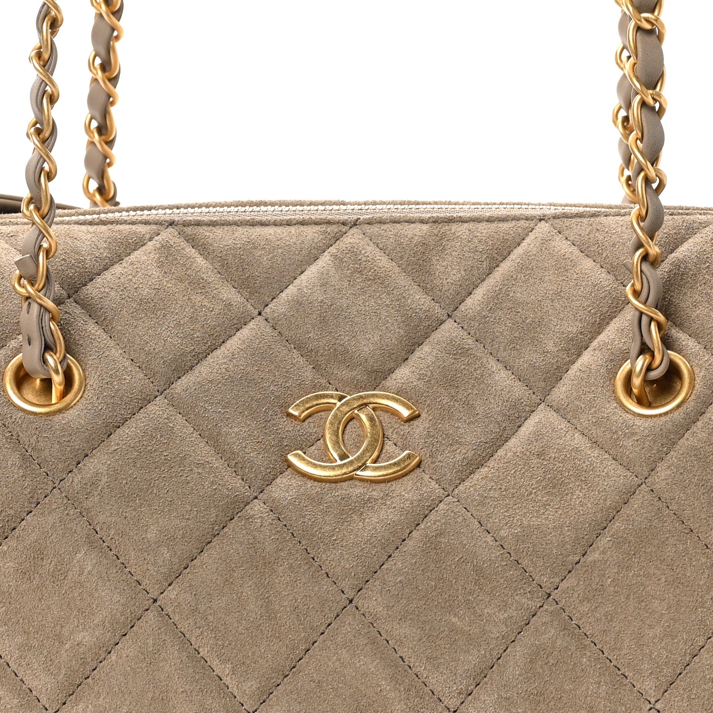 Suede Quilted Chanel 25 Bowling Bag Dark Grey