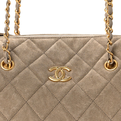 Chanel Suede Quilted Chanel 25 Bowling Bag Dark Grey 8 of 11