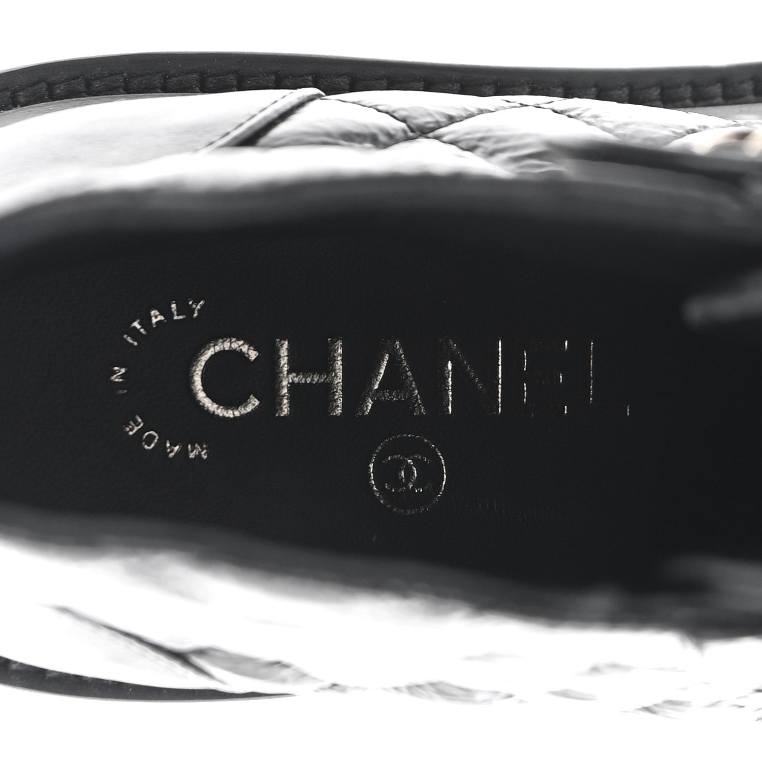 Chanel Shiny Goatskin Calfskin Quilted Lace Up Combat Boots 35.5 Black 7 of 10