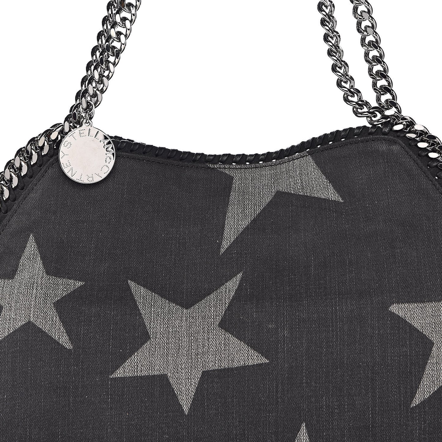 Denim Star Small Falabella Tote Black
