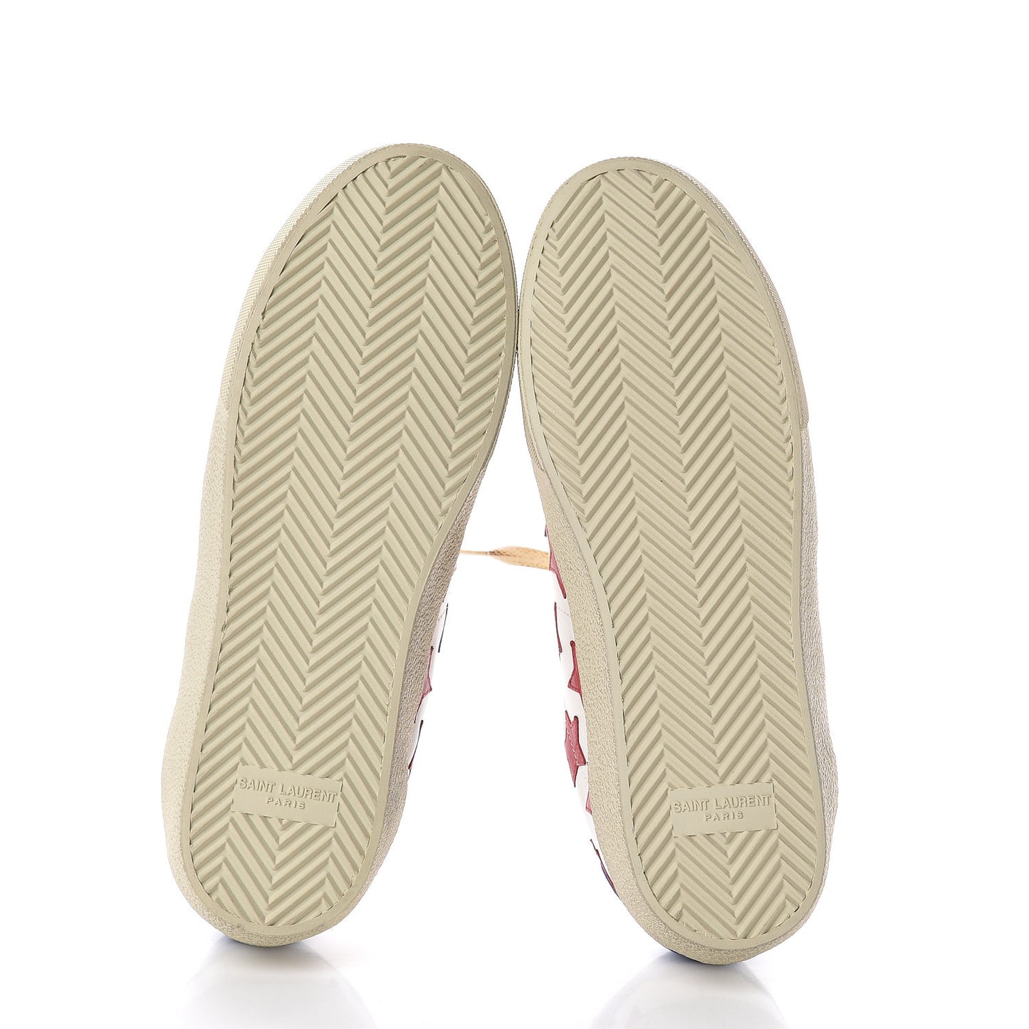 Calfskin Star Court Sneakers 40 White Red