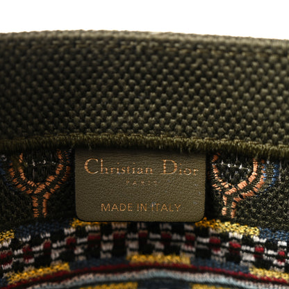 Christian Dior Canvas Embroidered Book Tote Olive Multicolor 6 of 12