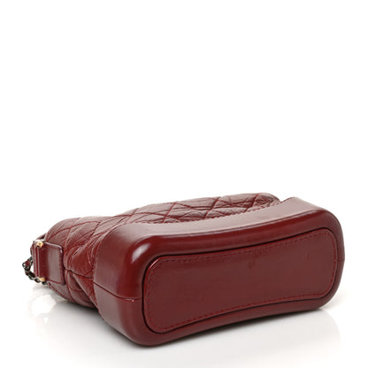 Chanel Aged Calfskin Quilted Small Gabrielle Hobo Burgundy 4 of 9
