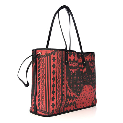 MCM Visetos Large Liz Reversible Shopper Red Black 6 of 23