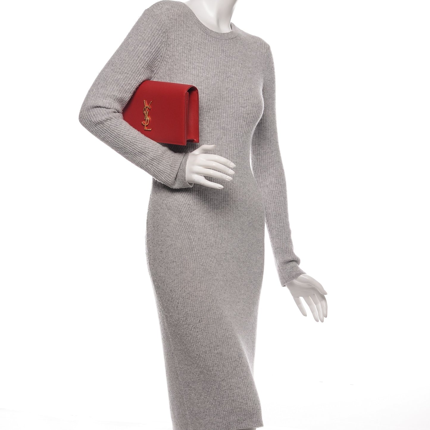 Grain De Poudre Classic Monogram Clutch New Red