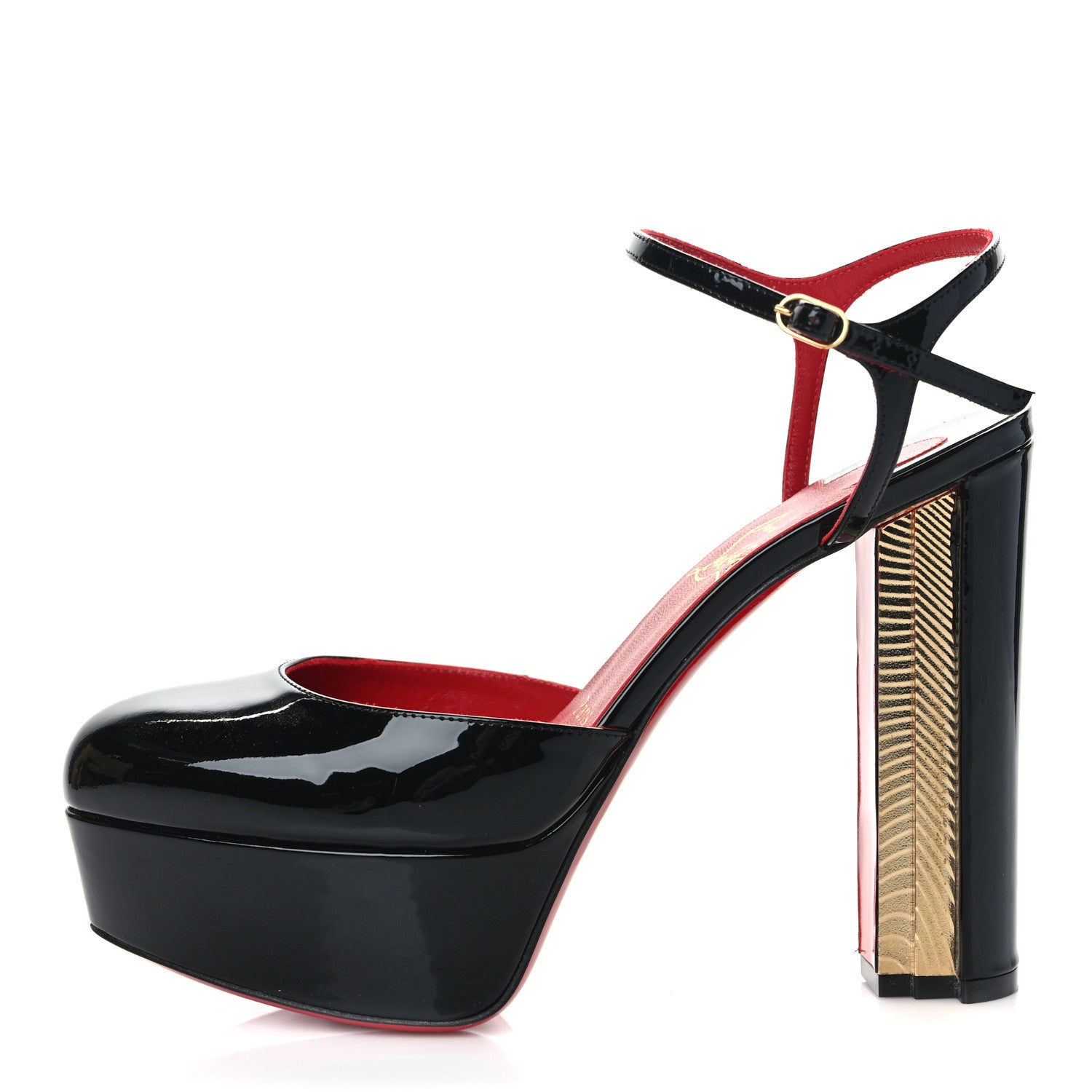 Christian Louboutin Patent Coluna 130 Pump 37.5 Black 1 of 8
