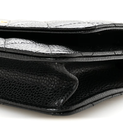 Chanel Caviar Quilted CC Turnlock Wallet On Chain WOC Black 11 of 12