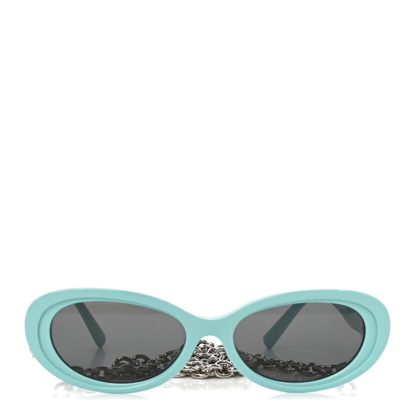 Acetate Return to Tiffany Oval Sunglasses TF 4221 Tiffany Blue Dark Gray
