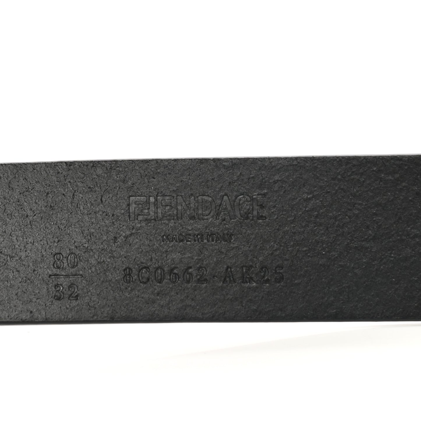 X FENDI Calfskin Fendace Logo Belt 80 32 Black