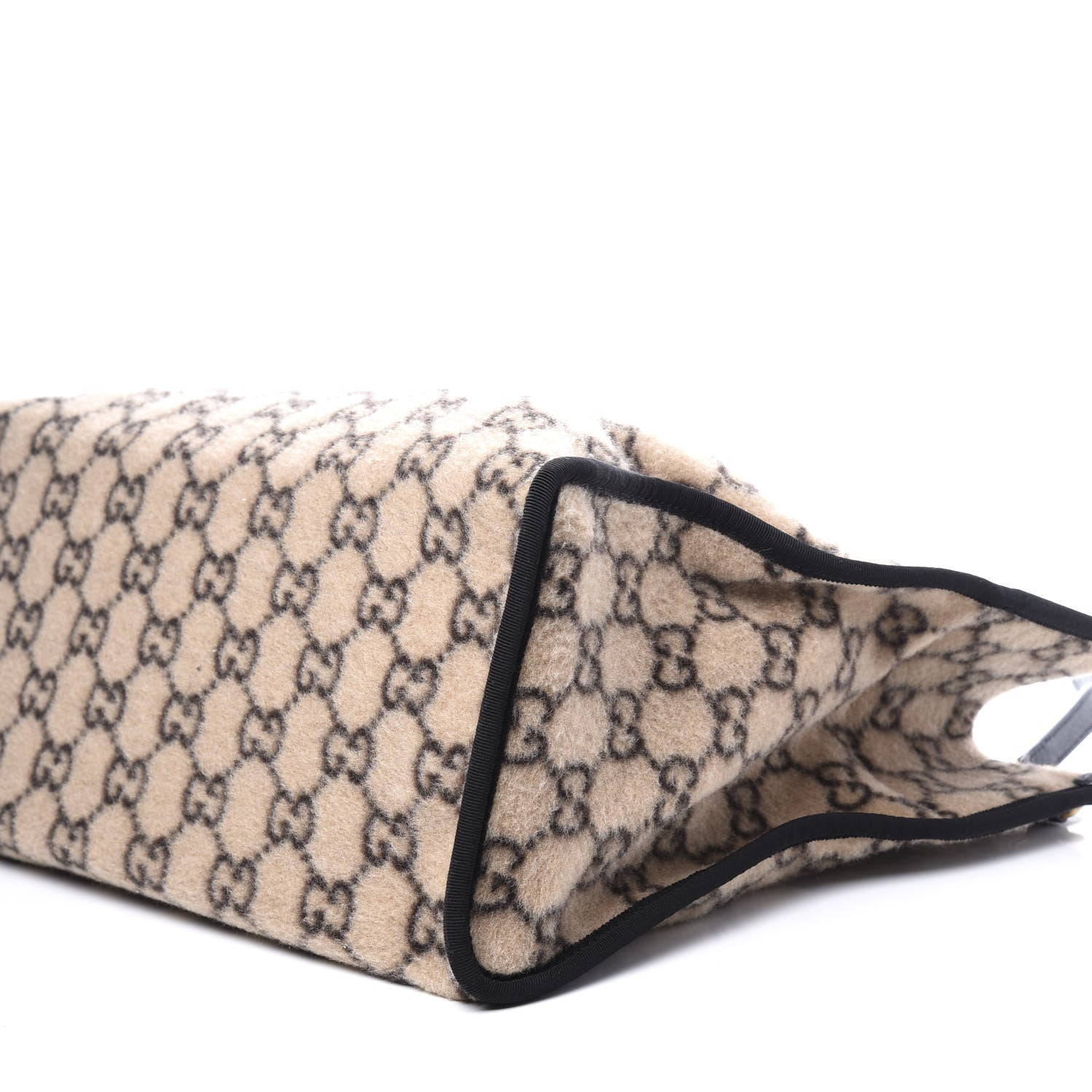 Gucci Covered Wool GG Monogram Large Tote Bag Beige Ebony 6 of 11