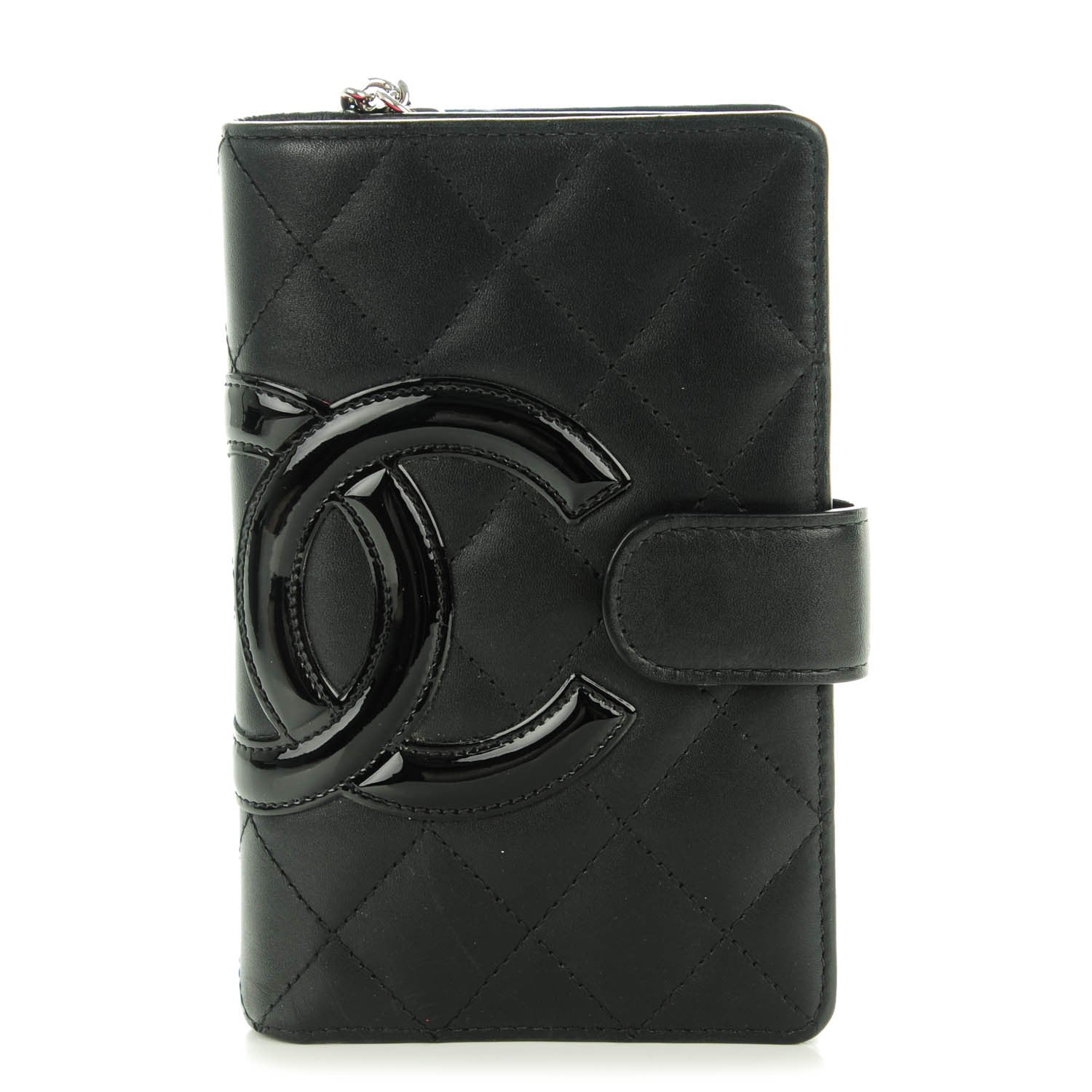 Chanel Calfskin Quilted Cambon Zipped Pocket Wallet Black 1 of 8