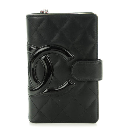 Chanel Calfskin Quilted Cambon Zipped Pocket Wallet Black 1 of 8