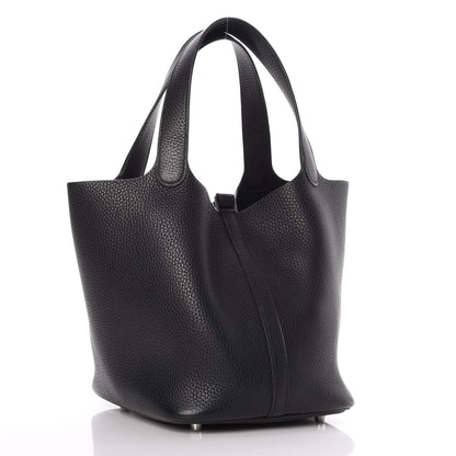 Hermes Taurillon Clemence Picotin Lock 22 MM Black 3 of 8