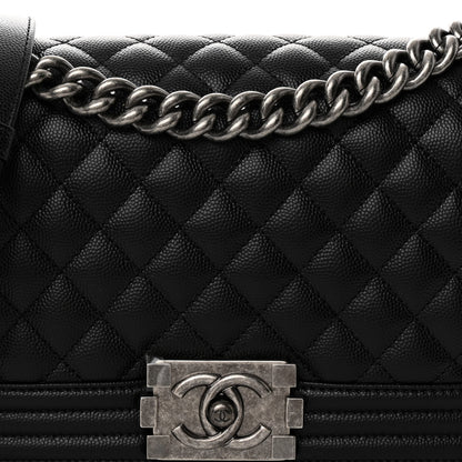 Chanel Caviar Quilted Medium Boy Flap Black 8 of 10