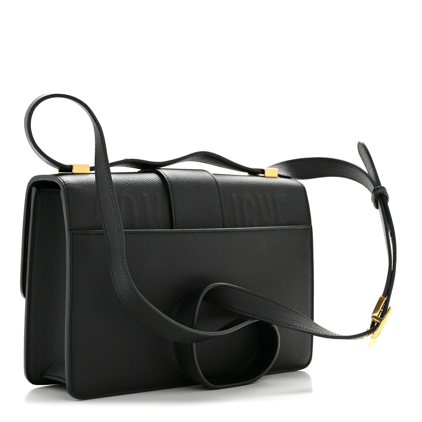 Grained Calfskin 30 Montaigne Flap Bag Black