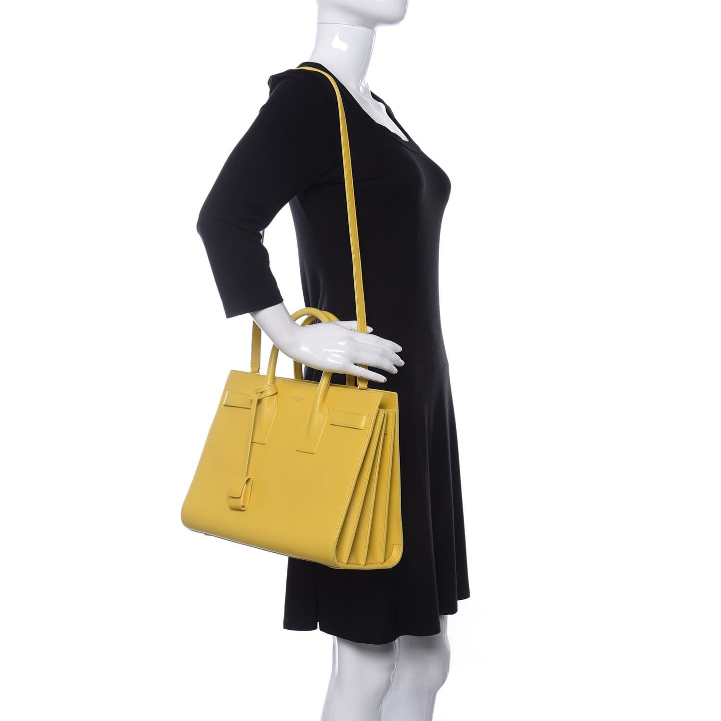 Calfskin Small Sac De Jour Bag Yellow