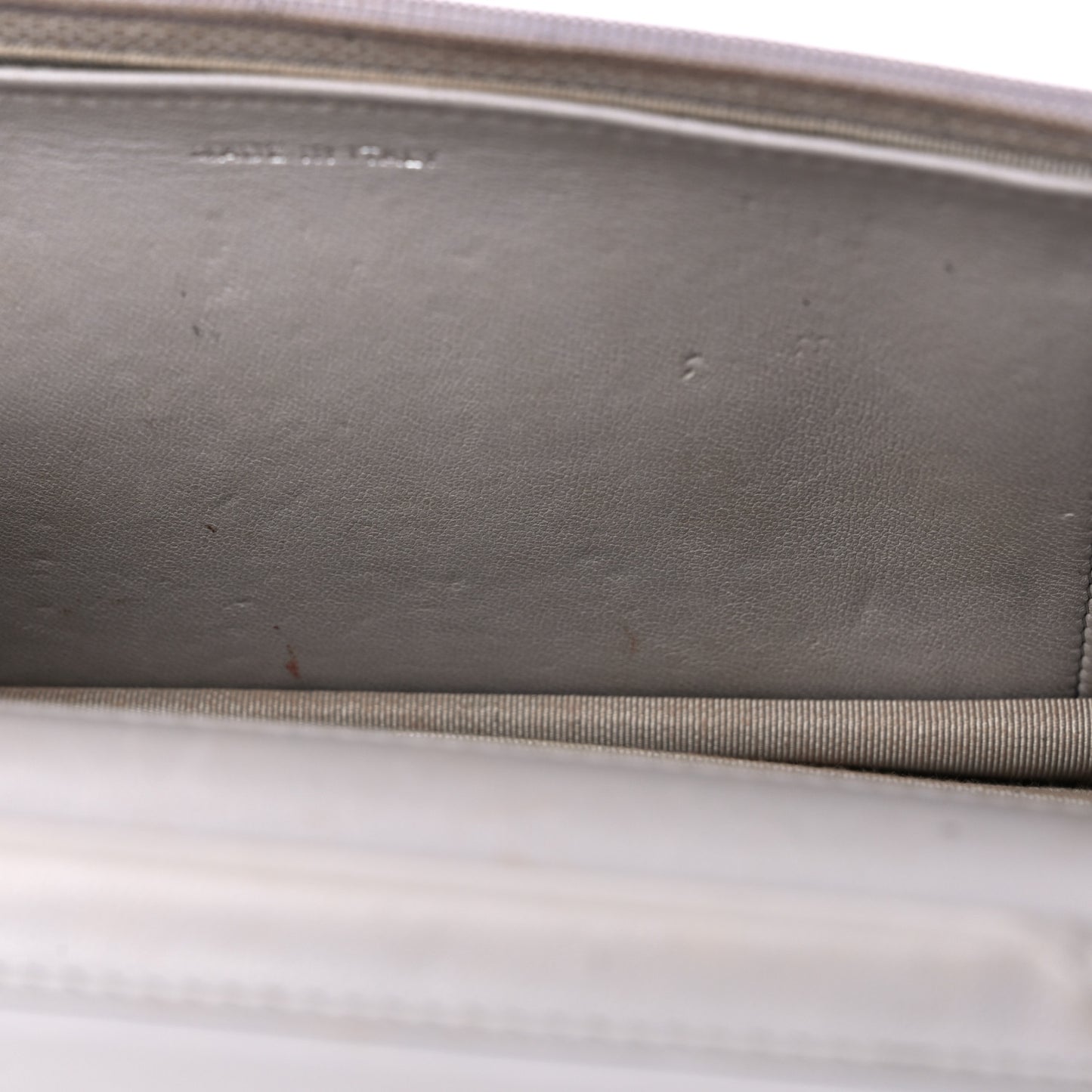 Lambskin Quilted Wallet On Chain WOC Grey