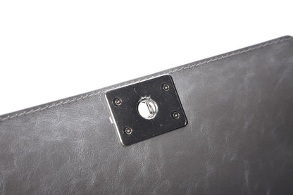 Chanel Metallic Calfskin Chevron Quilted Medium Boy Chained Flap Silver 8 of 10