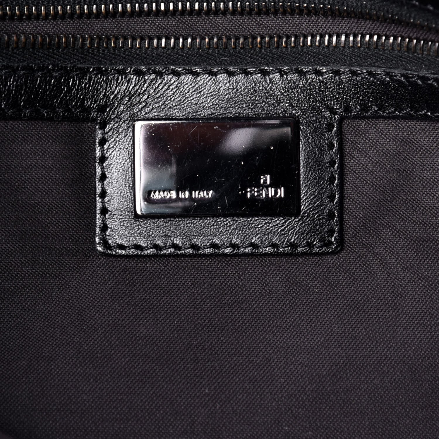 Fendi Zucchino Vitello Mama Baguette Black Moro 6 of 8