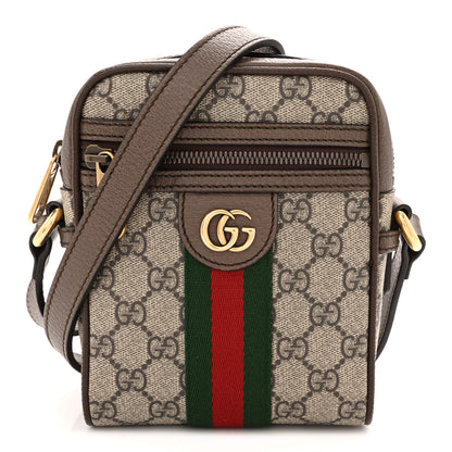 Gucci GG Supreme Monogram Web Mini Ophidia Messenger Brown 1 of 12