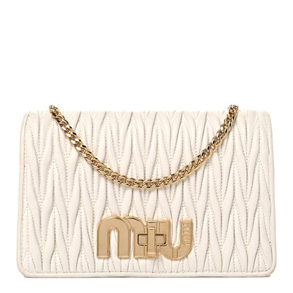 Miu Miu Nappa Matelasse Chain Crossbody White 1 of 11