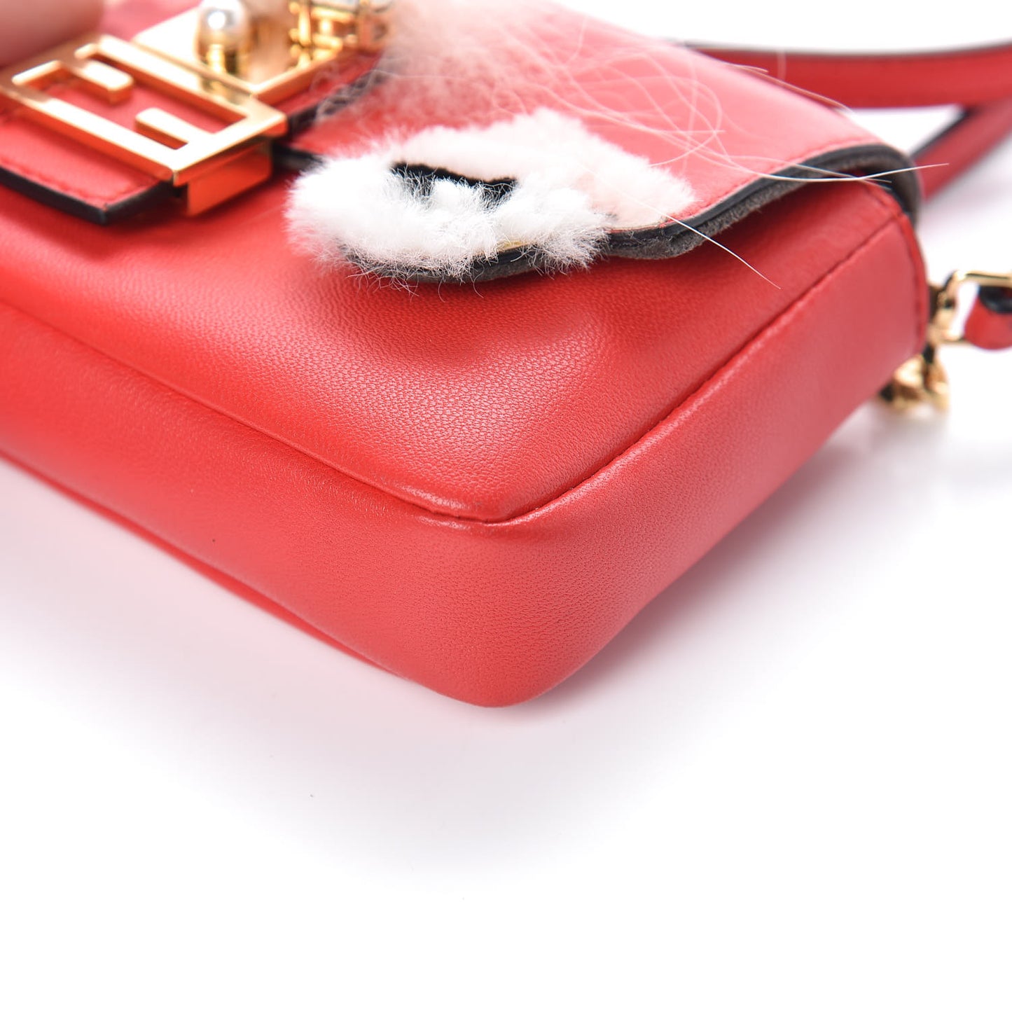Nappa Rabbit Fox Fur Micro Buggie Baguette Fiamma Rosa