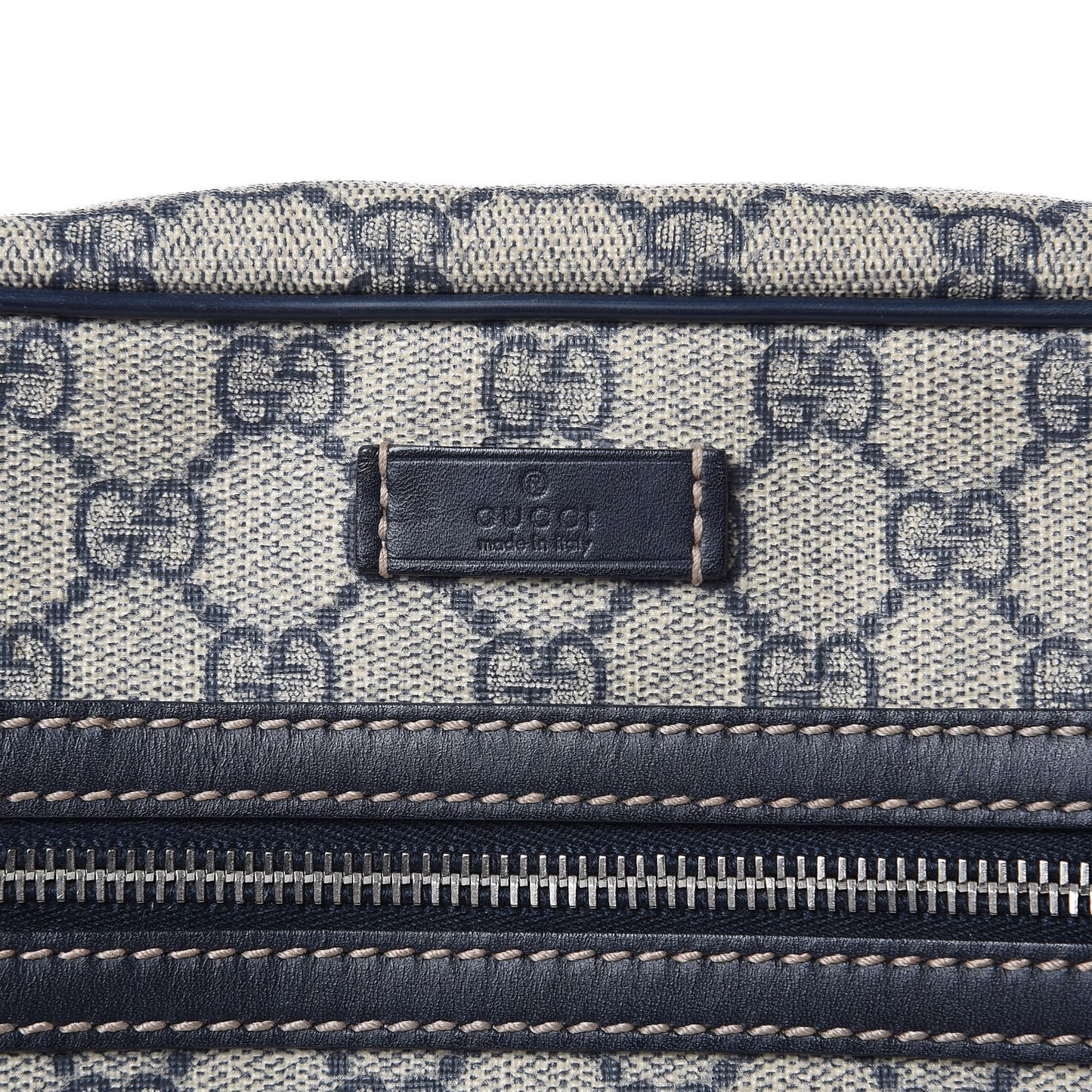 GG Plus Monogram Selleria Calfskin Medium Messenger Bag Beige Blue