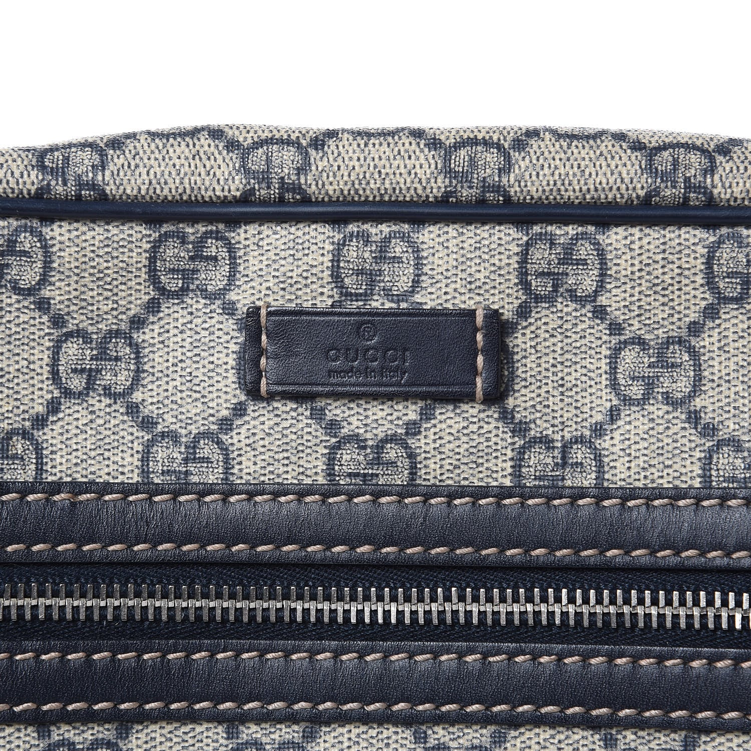 Gucci GG Plus Monogram Selleria Calfskin Medium Messenger Bag Beige Blue 8 of 12