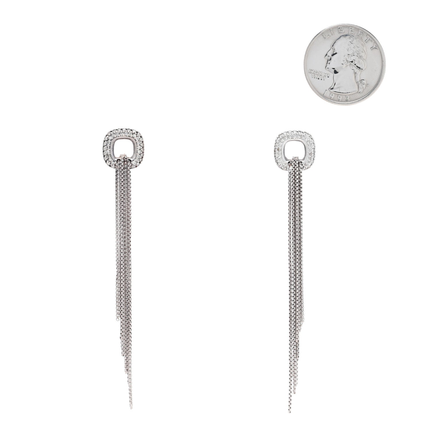 David Yurman Sterling Silver Diamond Tassel Drop Earrings 2 of 4