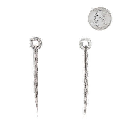 David Yurman Sterling Silver Diamond Tassel Drop Earrings 2 of 4